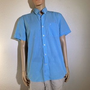 Blue gingham look casual button down